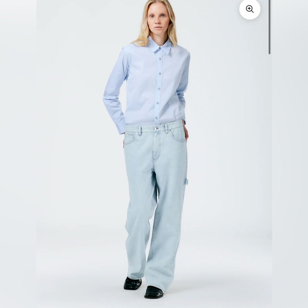 Tibi Bleached Denim Slouchy Carpenter Jeans